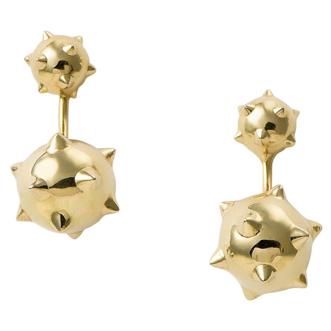 Maria Kotsoni, Contemporary 18K Yellow Gold Morning Star Ear Jackets/ Studs For Sale