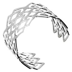 Geometric Cuff Bracelet in 18kt White Gold