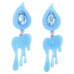 3d Printed Dripping ICE Earrings with Swarovski Crystals
