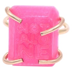 3d Printed Not Alone Ring, Hot Pink