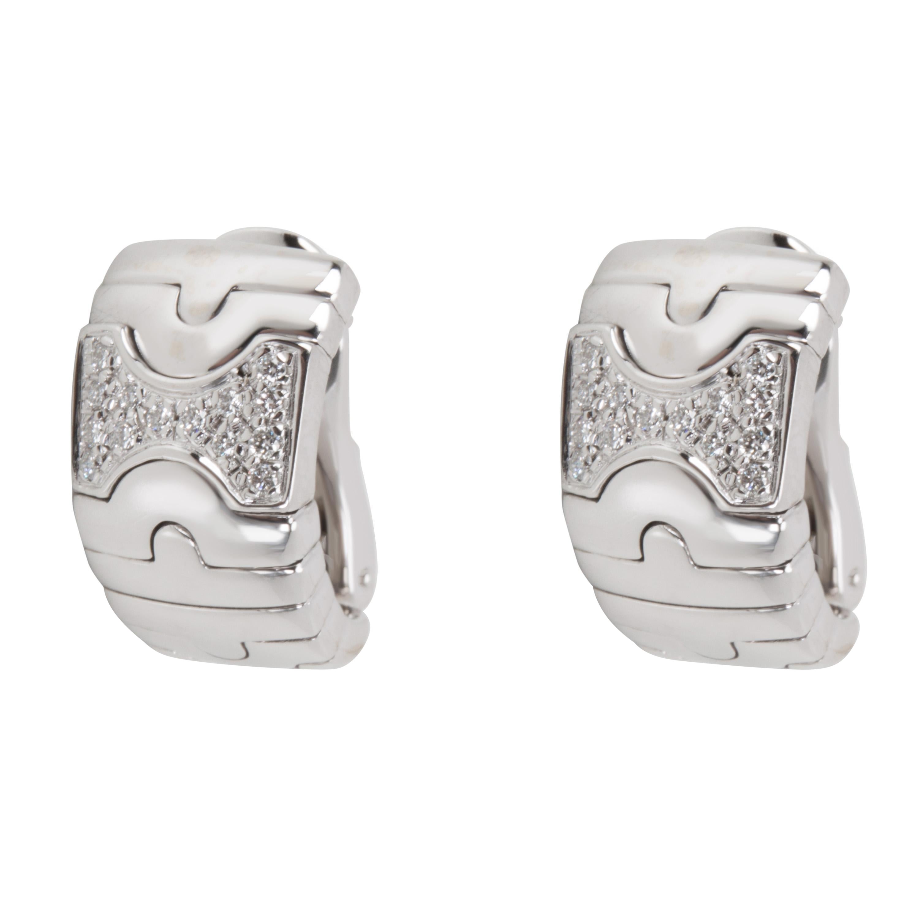 Bulgari Parentesi Diamond Earrings in 18K White Gold 0.5 CTW