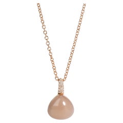Bucherer Moonstone & Diamond Necklace in 18KT Rose Gold 0.05 CTW