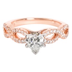 Blue Nile Diamond Heart Shaped Engagement Ring in 14K Rose Gold '0.50 ct H/SI1'