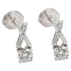 DeBeers Promise Diamond Stud Earrings in 18K White Gold '0.68 CTW'