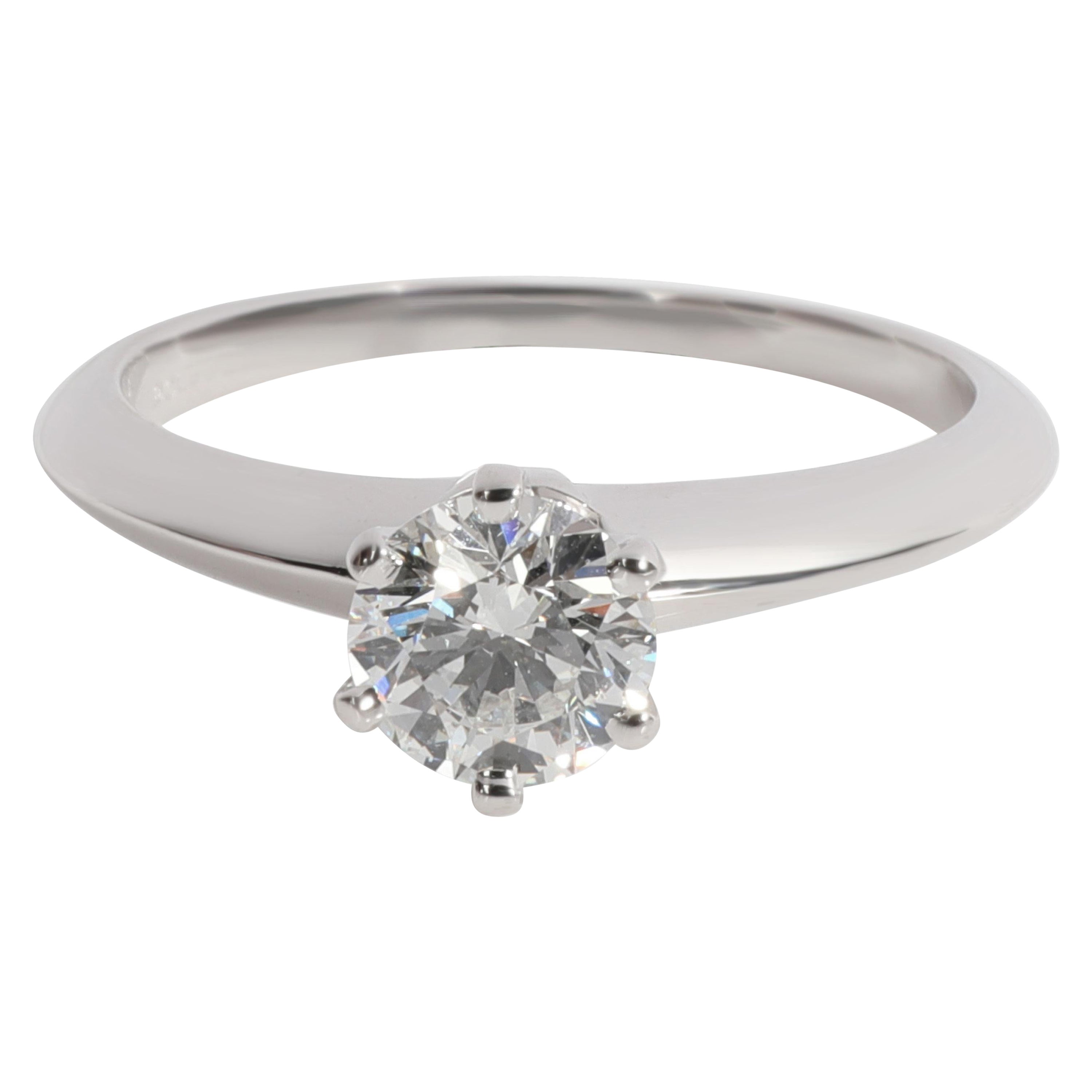 Tiffany & Co. Solitaire Diamond Engagement Ring in Platinum F VS2 0.65 CTW