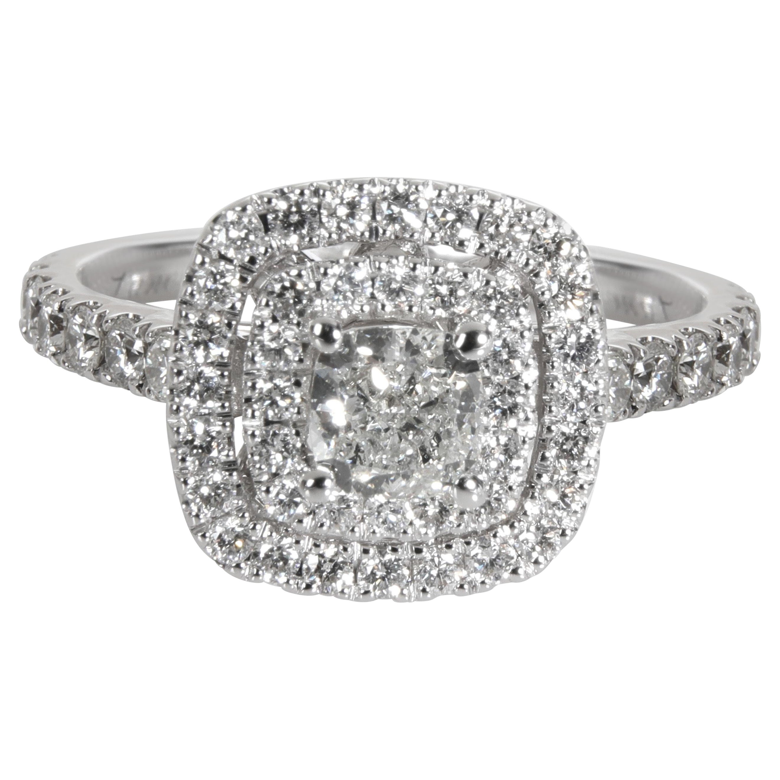 Neil Lane Cushion Halo Diamond Engagement Ring in 14K White Gold 1.13 CTW