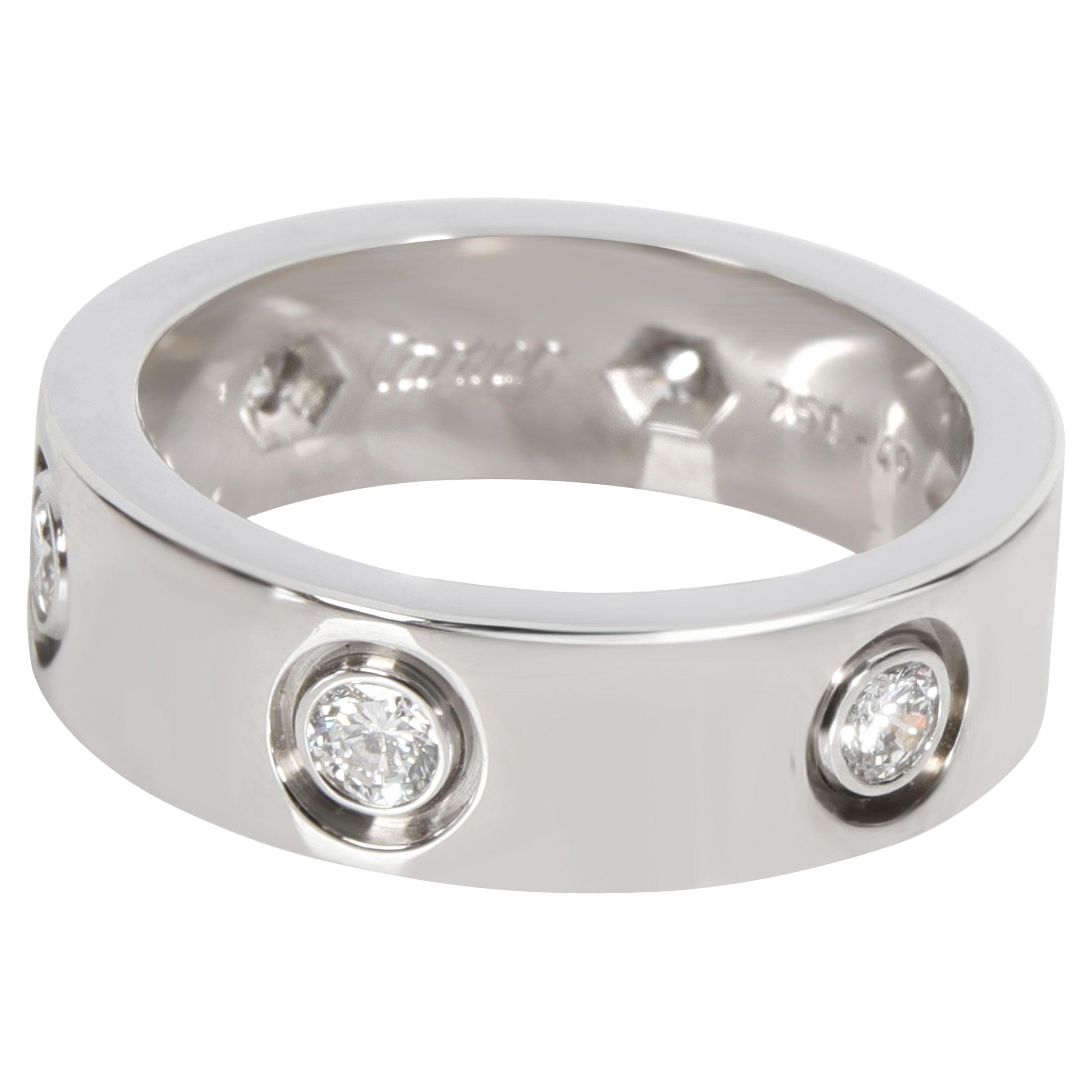 Cartier Love Diamond Band in 18K White Gold 0.46 CTW For Sale