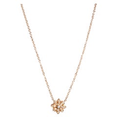 Tiffany & Co. Enchant Flower Necklace with Diamonds in 18K Rose Gold 0.10 CTW