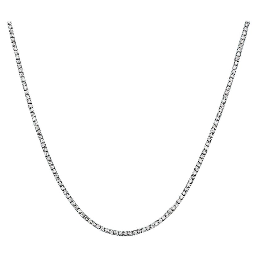 Capucelli '9.30ct. t.w.' Natural Diamonds Tennis Necklace, 14k Gold 4-Prongs For Sale