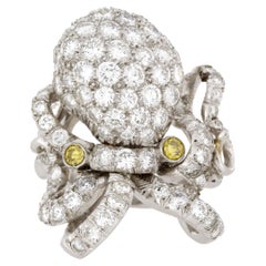 5.0 Carat Platinum Octopus Diamond Cocktail Ring