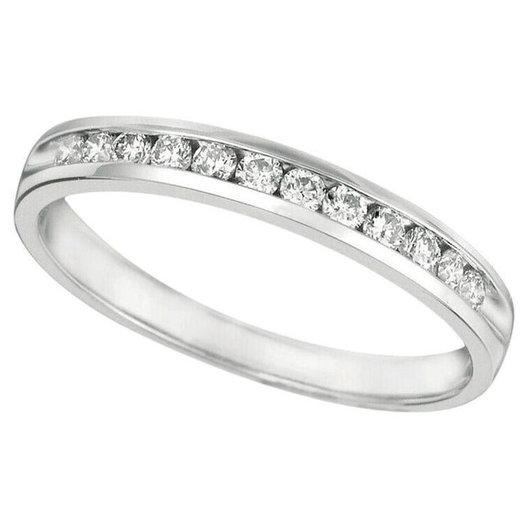 0.25 Carat Natural Diamond Ring Band Channel Set in 14K White Gold