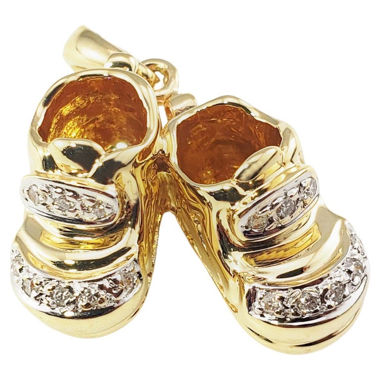 Charme Ou Pendentif Vintage Chaussure Bébé Or - Market Square Jewelers (Neuf)