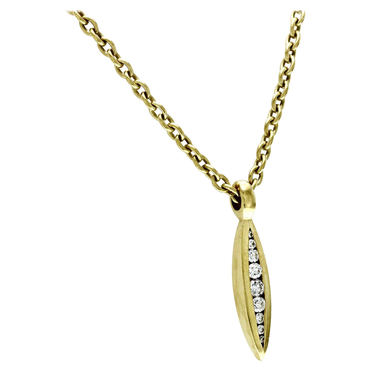 Elizabeth Rand 18K Yellow Gold Diamond Necklace For Sale