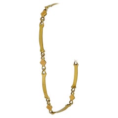 18 Karat Yellow Gold Vintage Bar Cable Link Bracelet, Italy