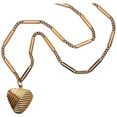 Van Cleef & Arpels Gold Heart Pendant and Chain