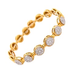 Bracelet manchette en or jaune 18 carats avec diamants de 1,00 carat