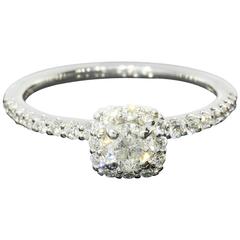 Classic Cushion Halo Diamond Gold Engagement Ring 3