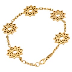 Arabesque Deco Andalusian Style Five Motif Bracelet in 18kt Gold