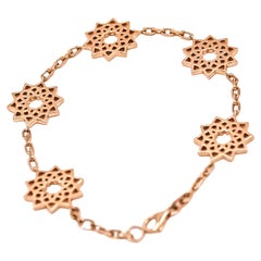 Arabesque Deco Andalusian Style Five Motif Bracelet in 18kt Rose Gold