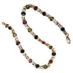 3 Carat Natural Sapphire Rubies Yard Link Bracelet 14kt