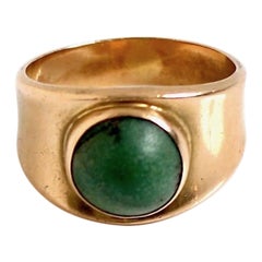 Georg Jensen 18 Karat Gold & Green Agate Ring