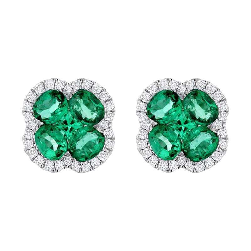 Diamond Four-Leaf Clover Earrings at 1stDibs