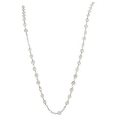 White Diamond Rosecut Diamond by the Yard Necklace in 18k White Gold