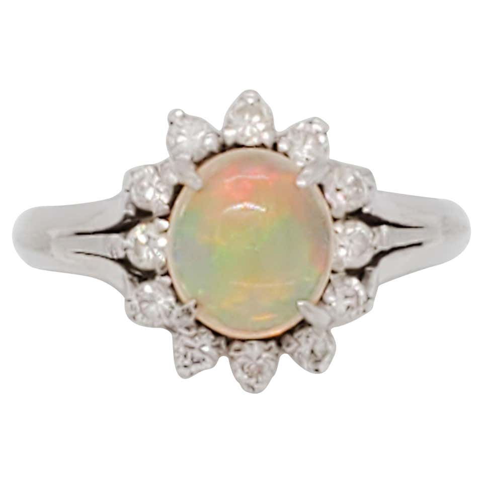 8.28 Carat Black Opal and Diamond Ring For Sale at 1stDibs