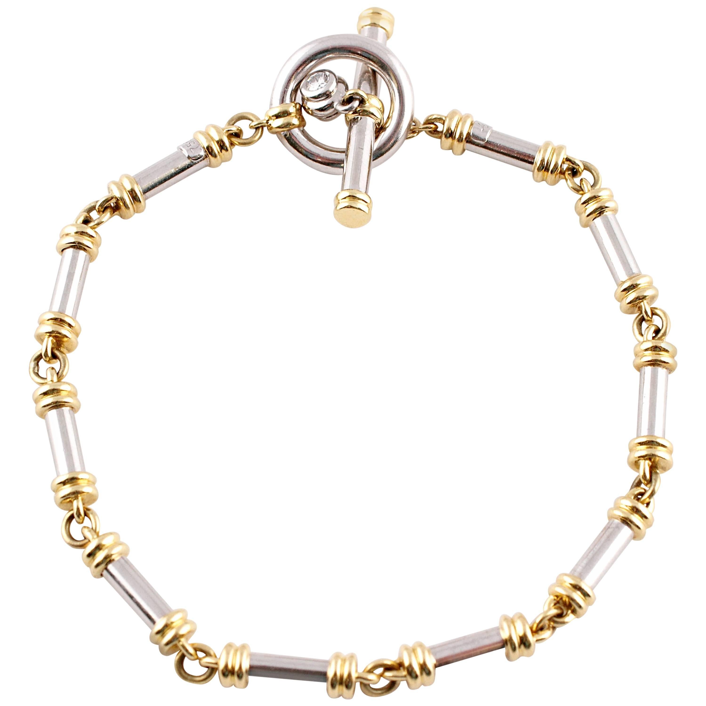 Scott Kay Diamond Gold Platinum Bracelet