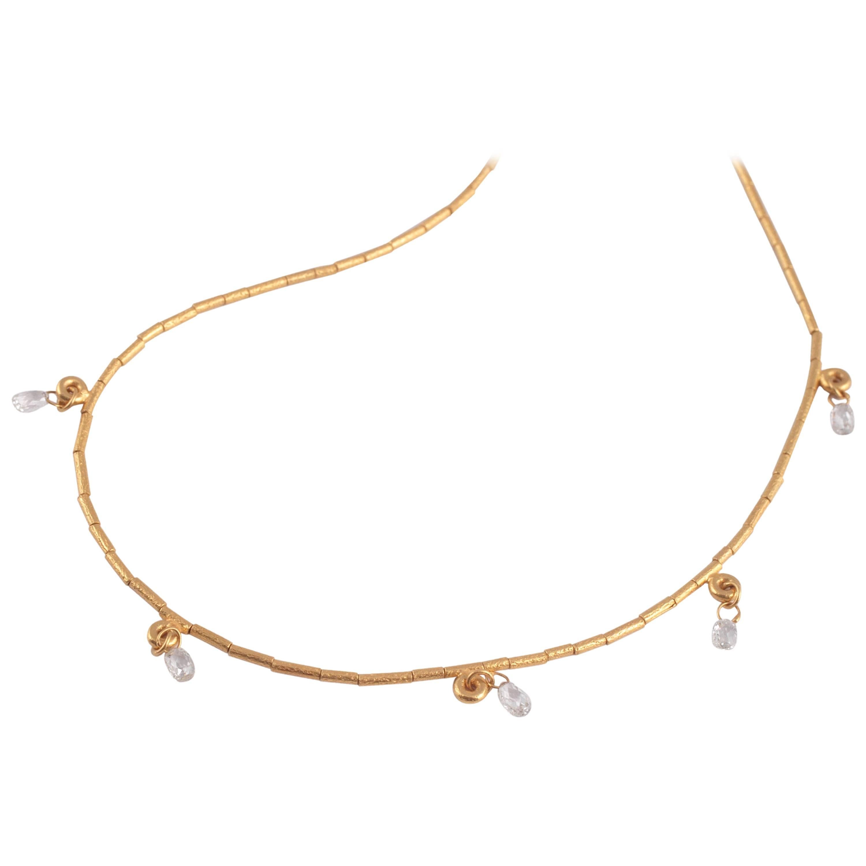 Gurhan Diamond Briolette Gold Necklace