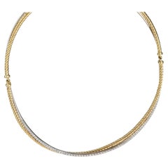David Yurman - Collier ras du cou à diamants croisés en or bicolore 18K 0,60 CTW