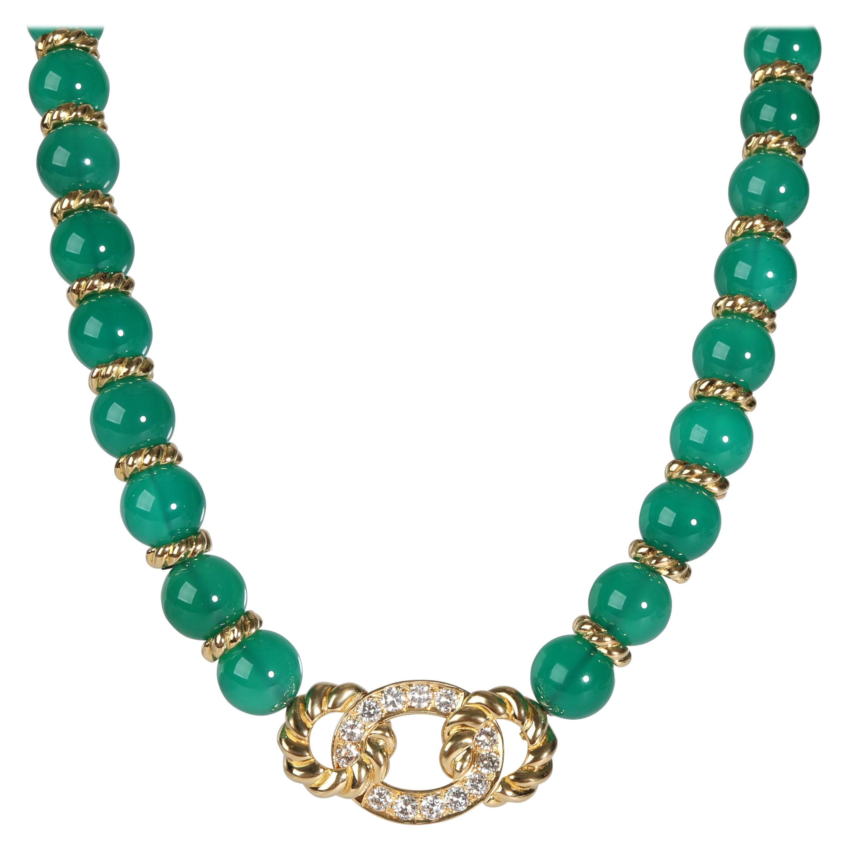 CHRISTIAN DIOR Diamond Yellow Gold Tulip Necklace at 1stDibs