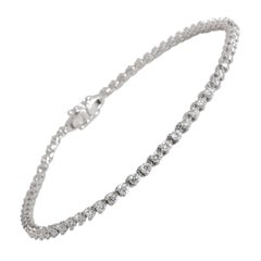 Three Prong Diamond Tennis Bracelet in 18K White Gold 1.91 CTW