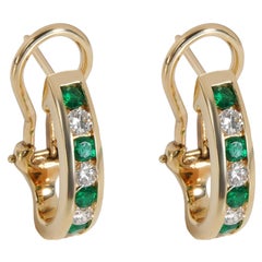 Tiffany & Co. Vintage Smaragd Diamant Hoop Ohrring in 18K Gelbgold 0::48 CTW