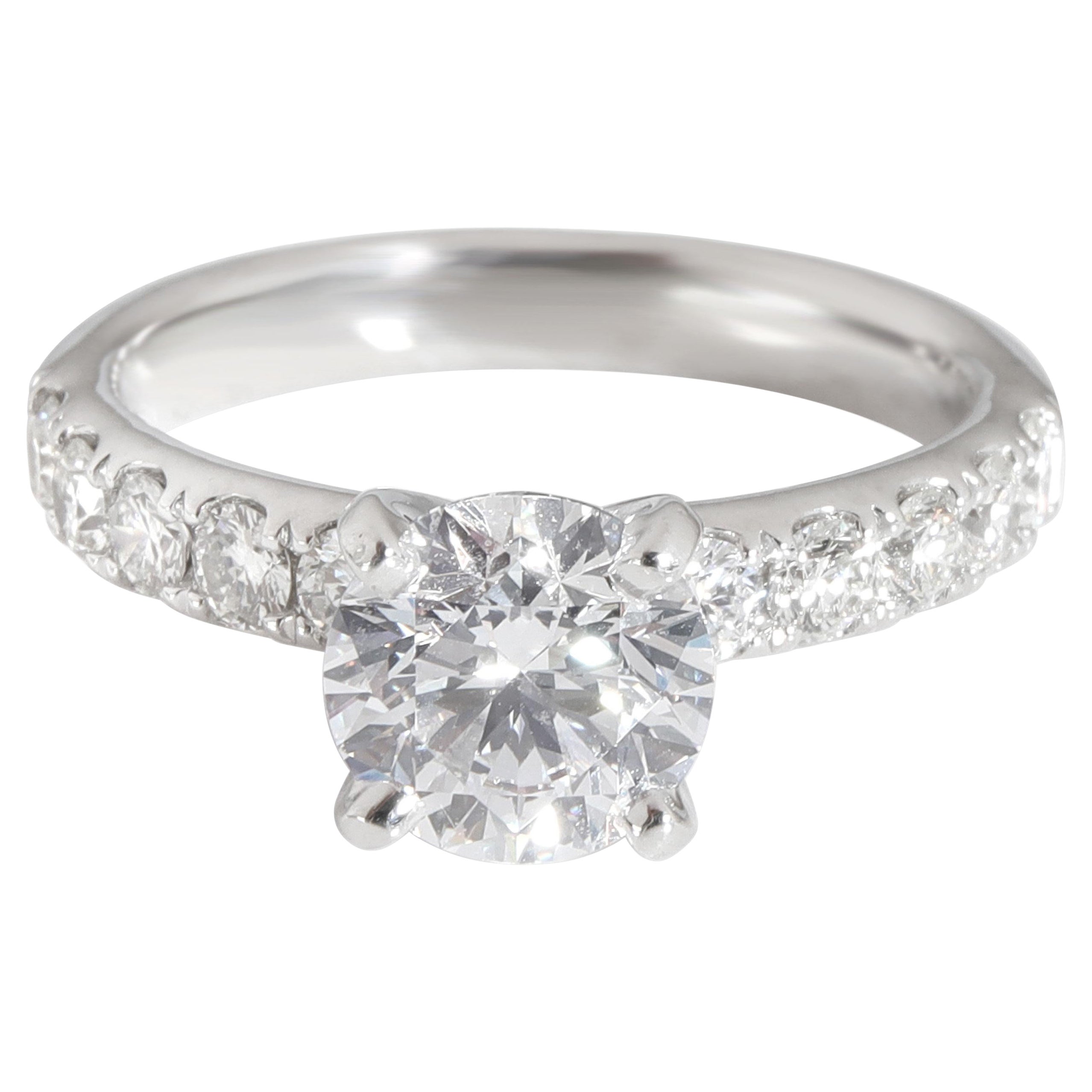 Blue Nile Diamond Engagement Ring in Platinum GIA Certified E VVS2 1.09