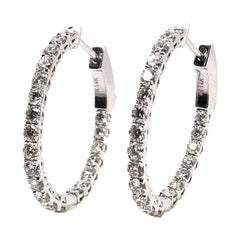 2 Carat TW Diamond In & Out Style Hoop Earrings