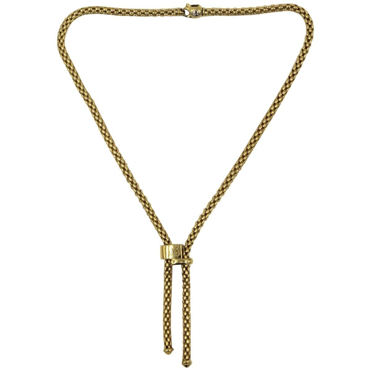 Fope Gold Lariat Style Necklace 