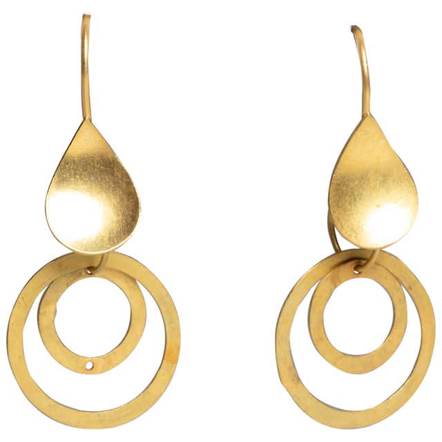 22 Karat Gold South Indian Earrings For Sale at 1stDibs