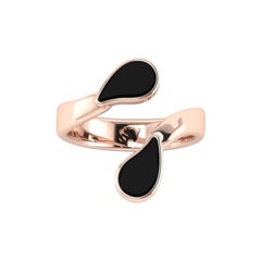 Rose Gold & Black Onyx Mirrored Ring