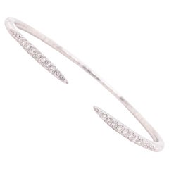 Bracelet en or blanc 14Kt avec diamant 1/2 carat Bracelet flexible en or blanc 14Kt avec diamant .50 ct