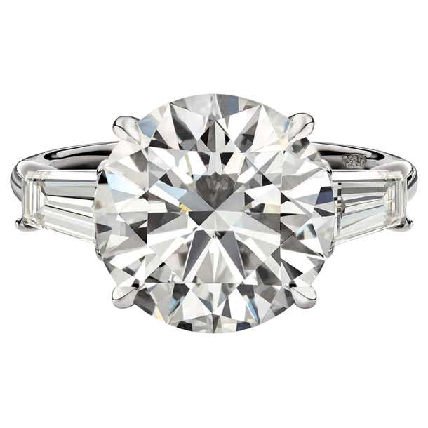 GIA Certified 10 Carat Round Diamond Ring For Sale at 1stDibs | 10 ...