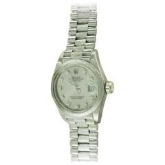 Rolex White Gold Lady President Automatic Wristwatch Ref 6927