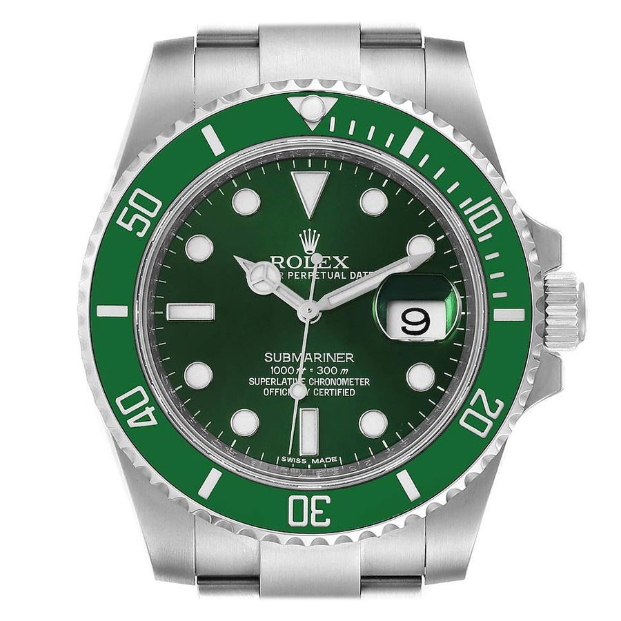 Rolex Submariner Hulk Green Dial Bezel Steel Mens Watch 116610 For Sale