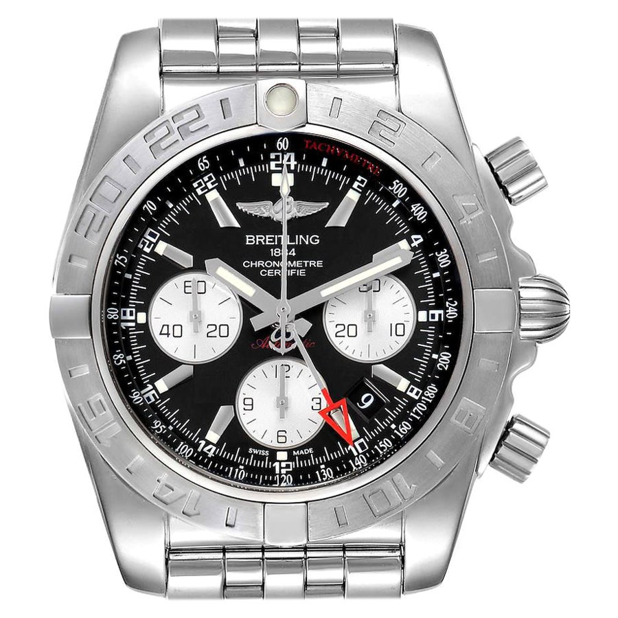 Breitling Chronomat Evolution 44 GMT Steel Mens Watch AB0420 Box Papers For Sale