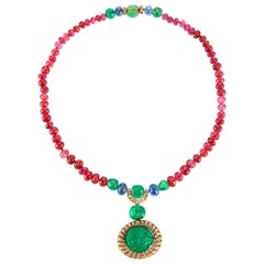 Cartier Collier de rubis et émeraudes