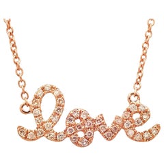 Sydney Evan - Petit collier d'amour en or rose 14K avec diamants