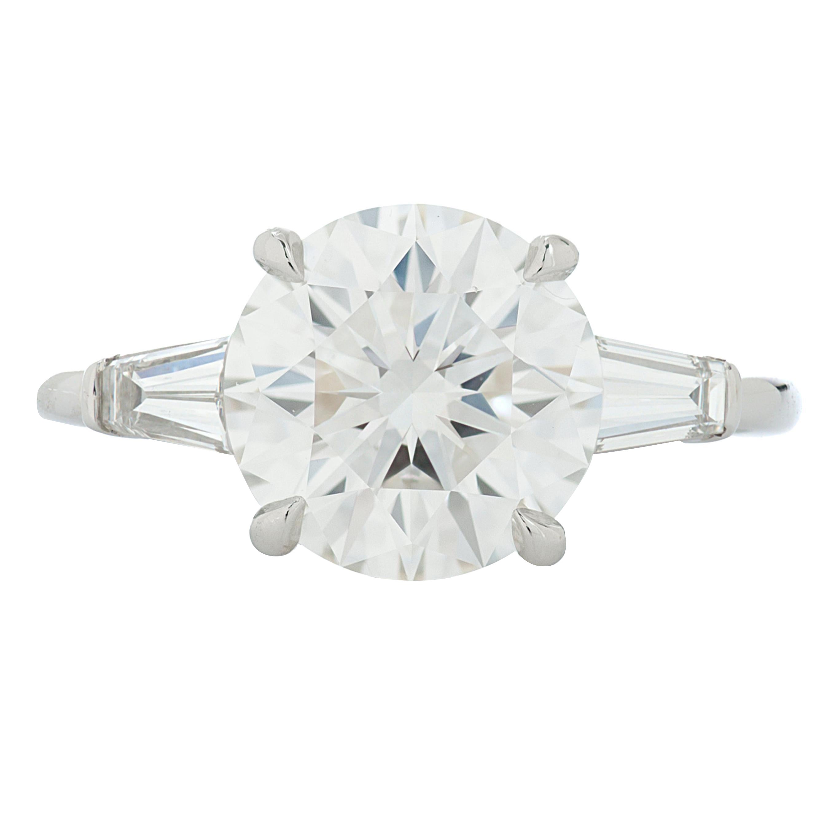 Tiffany & Co. GIA Certified 3.41 Carat G/VVS2 Round Diamond Engagement Ring