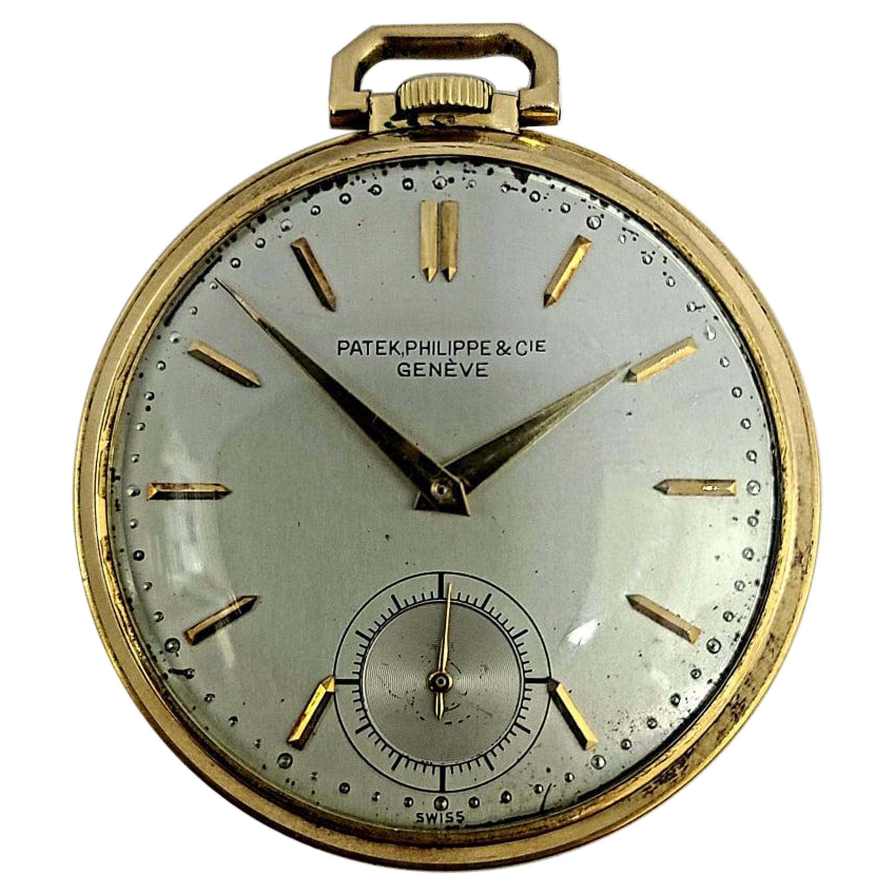 Gentleman's Art Deco Patek Philippe 18k Gold Pocket Watch Swiss Made