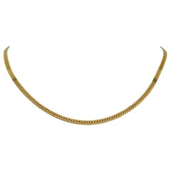 14 Karat Yellow Gold Solid Herringbone Link Chain Necklace