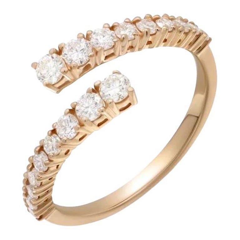 Fashion Every Day Diamond Rose Designer Gold Ring for Her 18K